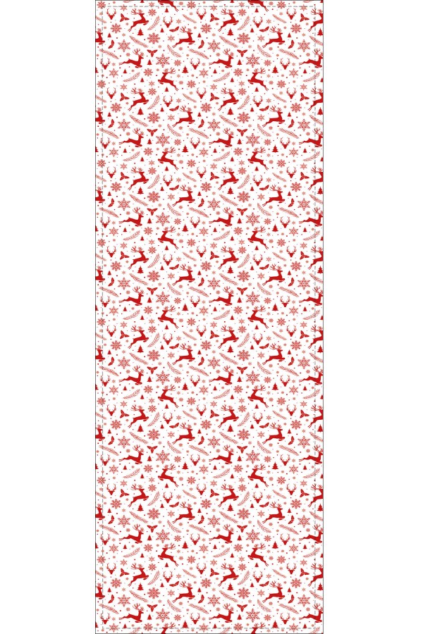 Kırmızı Noel Temalı Premium Masa Örtüsü Runner RNR554