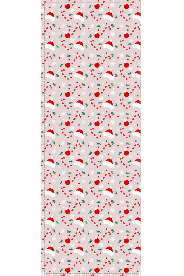 Kırmızı Christmas Desen Premium Masa Örtüsü Runner RNR561