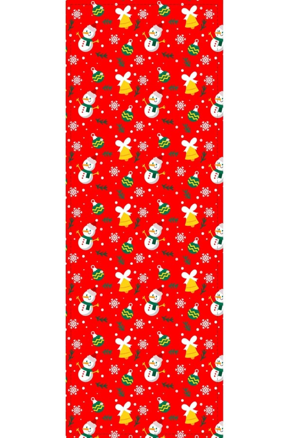 Kırmızı Christmas Desen Premium Masa Örtüsü Runner RNR565