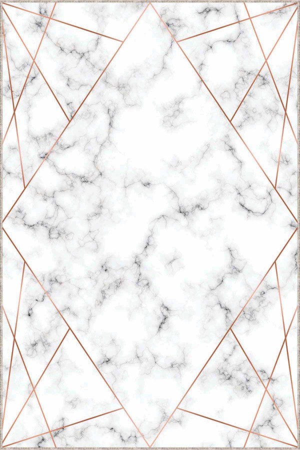 Bakır Prizma Kaymaz Tabanlı Makinede Yıkanabilir Halı RV025