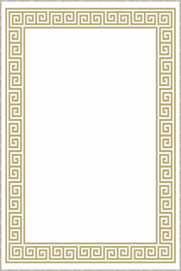 Krem Gold Çerçeveli Kaymaz Tabanlı Dekoratif Halı RV038