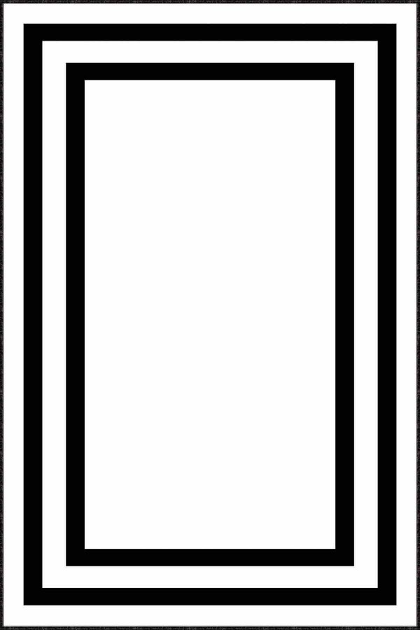 Siyah Beyaz Çerçeveli Kaymaz Tabanlı Dekoratif Halı RV098