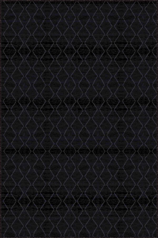 Siyah Sade Desensiz Kaymaz Tabanlı Dekoratif Halı RV189