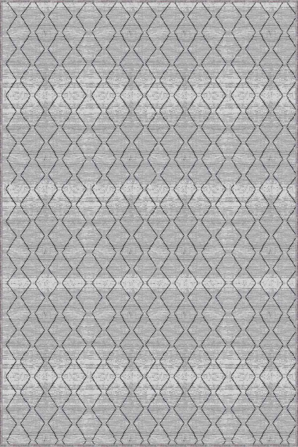 Gri Sade Desensiz Kaymaz Tabanlı Dekoratif Halı RV191