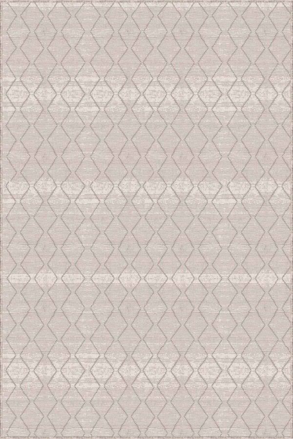 Bej Sade Desensiz Kaymaz Tabanlı Dekoratif Halı RV193