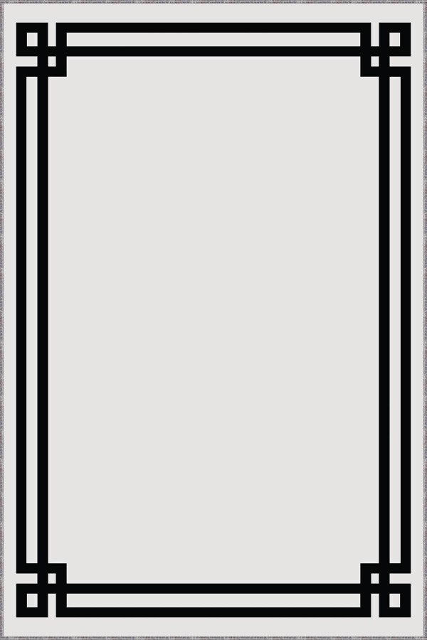 Açık Gri Çerçeveli Kaymaz Tabanlı Dekoratif Halı TL002