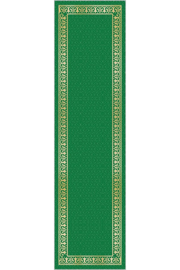 Yeşil Klasik Motifli Protokol Yolluk Halısı Özel Ölçü VH065