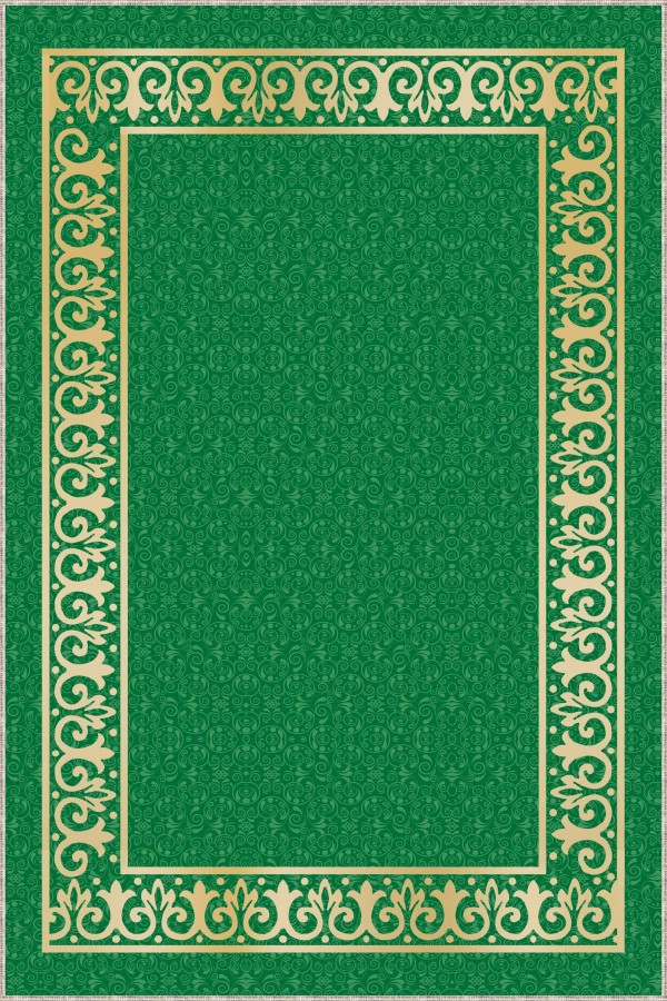 Yeşil Klasik Motifli Protokol Yolluk Halısı Özel Ölçü VH065