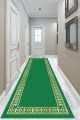 Yeşil Klasik Motifli Protokol Yolluk Halısı Özel Ölçü VH065