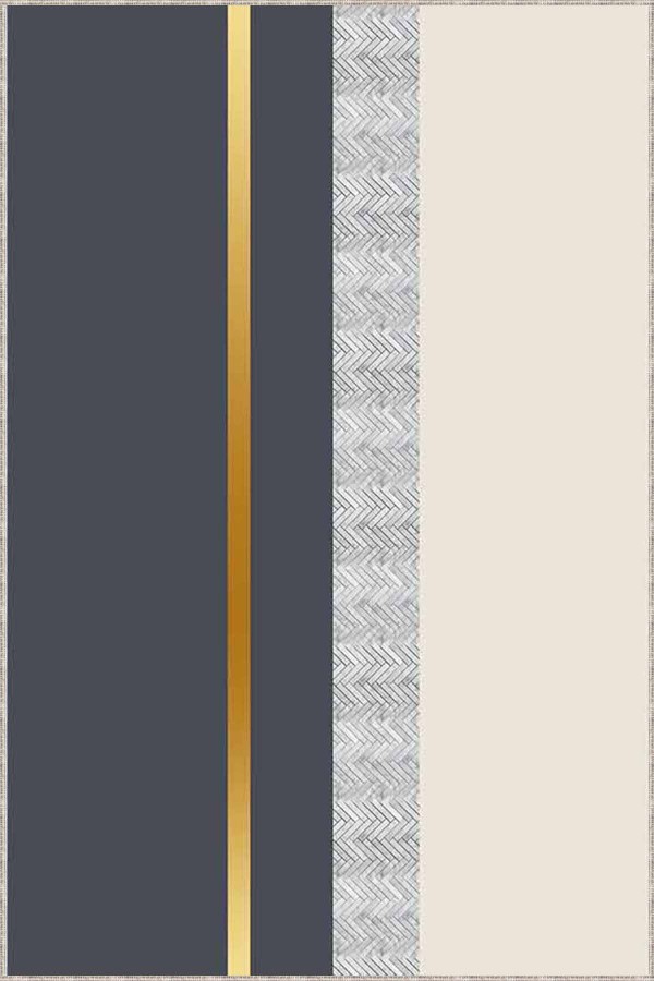 Antrasit Gold Kaymaz Modern Kesme Rulo Yolluk Halı VH011