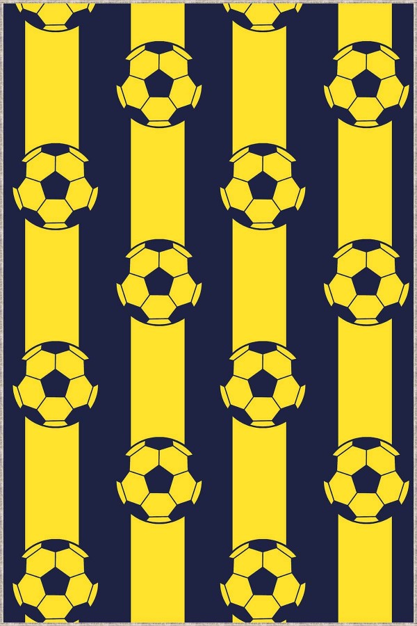 Sarı Lacivert Kaymaz Tabanlı Sarı Kanarya Fb Halısı VH045