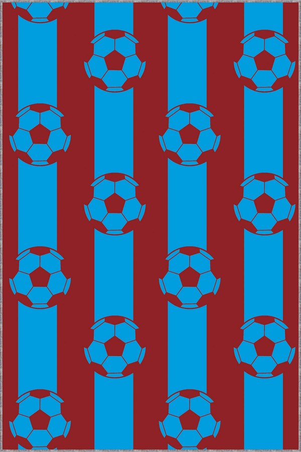 Bordo Mavi Kaymaz Tabanlı Trabzon Taraftar Halısı VH048