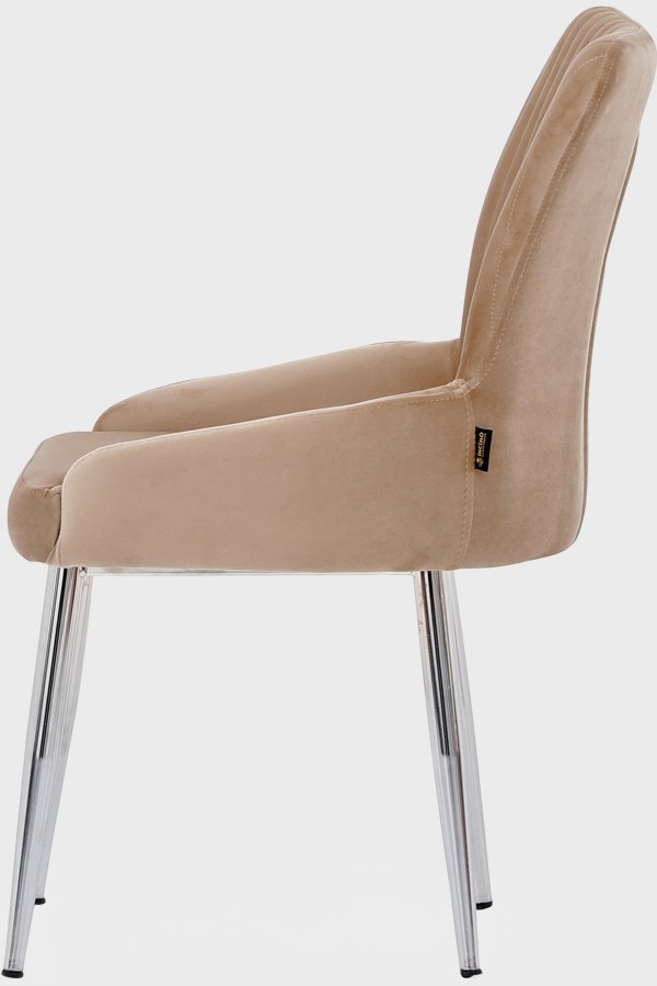 Cappucino Delta Kare Krom Ayaklı Mutfak Sandalyesi Takımı