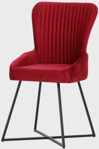 Bordo Delta Yıldız Siyah Ayaklı Mutfak Sandalyesi Takımı