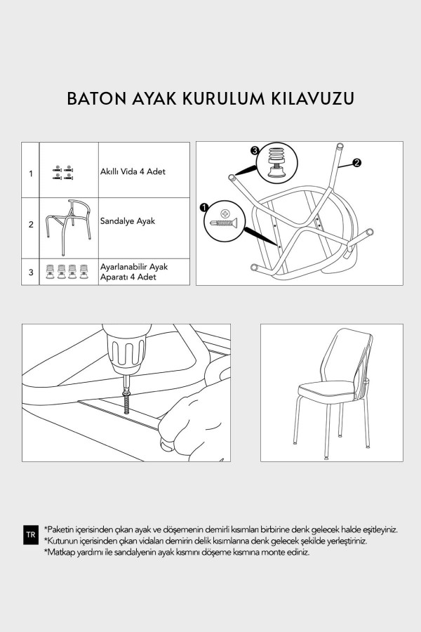 Pembe Delta Baton Krom Ayaklı Mutfak Sandalyesi Takımı