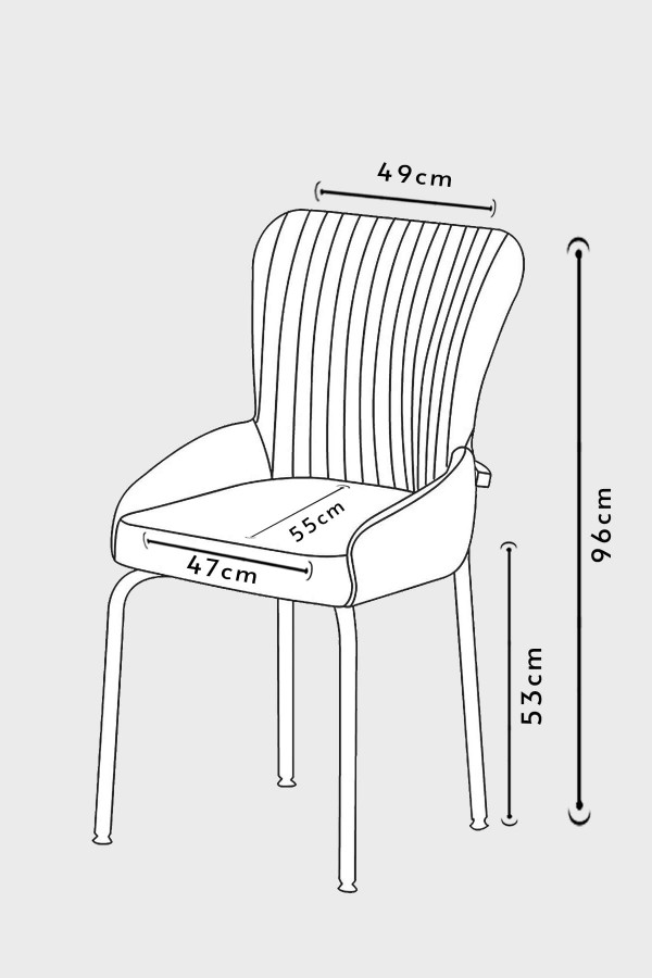 Pembe Delta Baton Krom Ayaklı Mutfak Sandalyesi Takımı