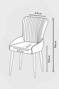 Cappucino Delta Kare Siyah Ayaklı Mutfak Sandalyesi Takımı