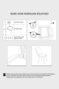Bordo Delta Kare Siyah Ayaklı Mutfak Sandalyesi Takımı