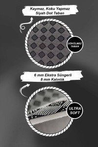 Antrasit Kaymaz Taban Yuvarlak Moroccan Mutfak Halısı AR1460