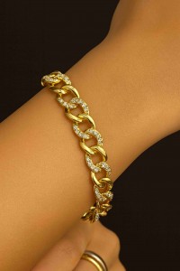 14K Samanyolu Zirkon Taş Xuping Bileklik – Suare Concept Işıltılı Zarif Tasarım