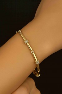 Minimalist Çubuk Zirkon Taşlı 14K Pirinç Bileklik – Suare Concept İnce Zarif Tasarım