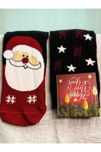 Siyah Kırmızı Noel Baba Desenli Ho Ho Ho Yılbaşı Çorabı – Suare Concept Yeni Yıl Çorabı